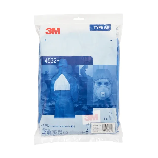 3M 4532+ Beyaz Sırt Üçgenli AR Mavi Tulum photo