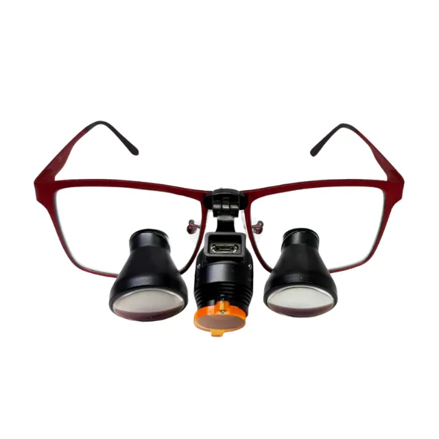 Amtech Optic 3,5X Büyütmeli Kablolu Işıklı Classic Custom Loupe - Titanyum Çerceve photo