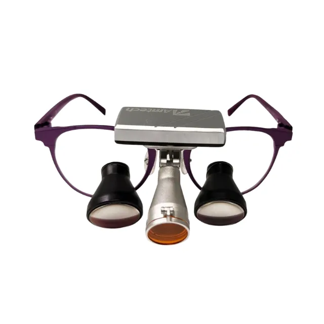 Amtech Optic 3,5X Büyütmeli Kablosuz Işıklı Classic Custom Loupe - Titanyum Çerceve photo