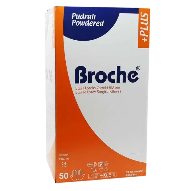 Broche Steril Pudralı Cerrahi Eldiven photo