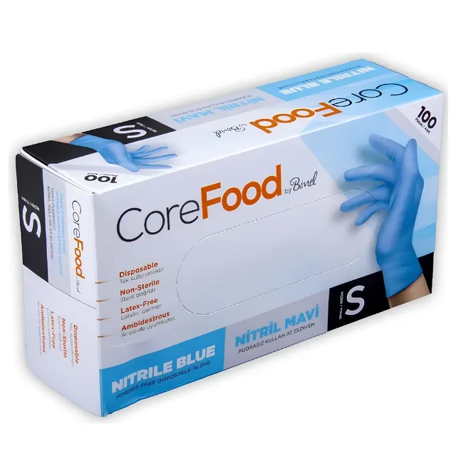 Corefood Pudrasız Nitril Eldiven mavi 100 Lük photo