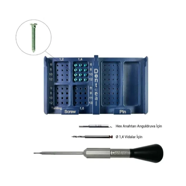 Dentreal Bonefix GBR Titanyum Kemik,Plate,Mesh Sabitleme Mini Vida Seti - 1,4 mm Vidalar photo