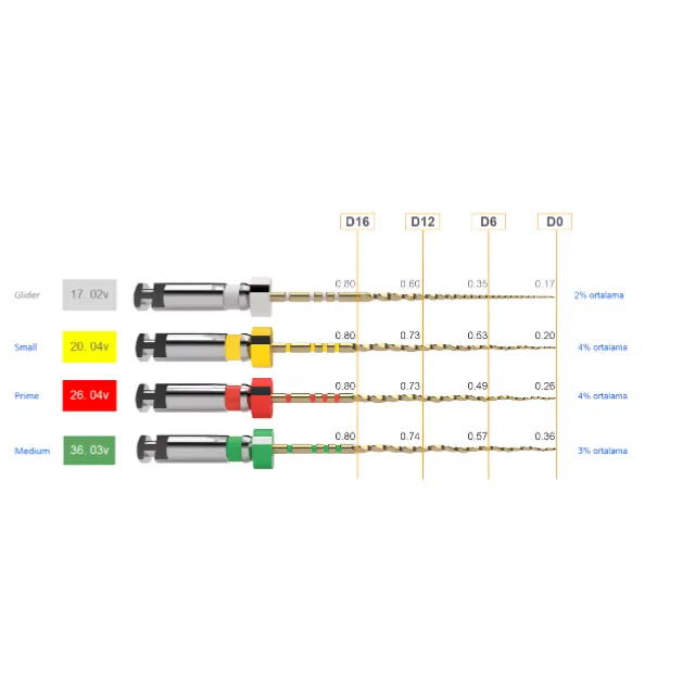 Dentsply Trunatomy Rotary Eğe 5'li Asorti 25 mm 2