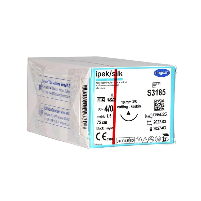 Doğsan İpek 4/0 18 3/8 Keskin (Δ) 75Cm İpek Emilemeyen Sütür photo