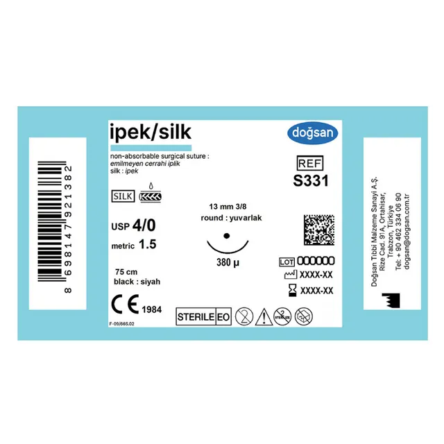 Doğsan İpek 4/0 13 3/8 Yuvarlak 380µ 75cm Emilemeyen Sütur photo