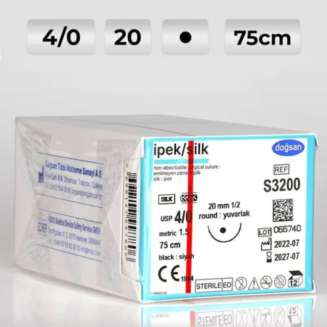 Doğsan İpek 4/0 20 1/2 Yuvarlak 75cm Emilemeyen Sütur photo