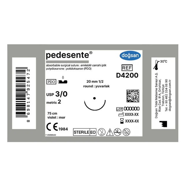 Doğsan Pedesente 3/0 30 1/2 Yuvarlak Çift 90cm photo