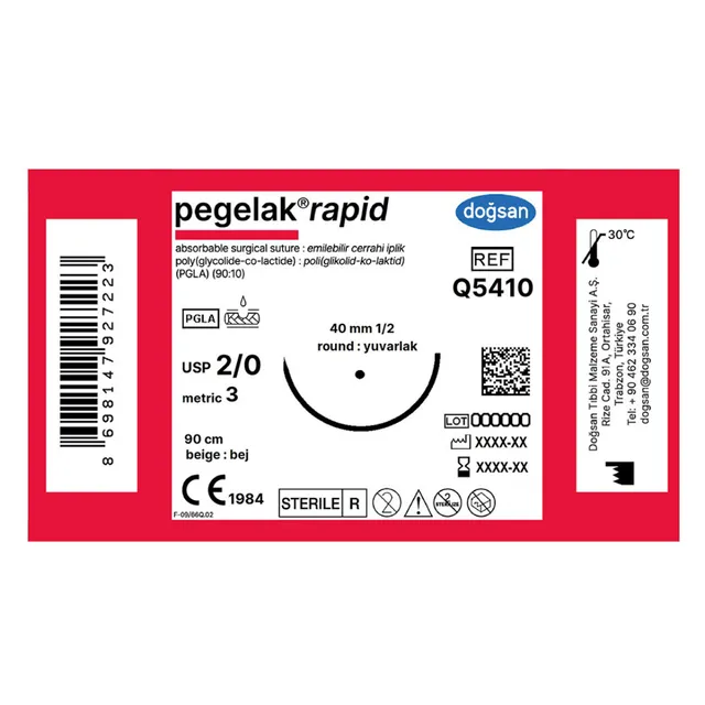 Doğsan Pegelak Rapid 1 40 1/2 Yuvarlak 90cm Emilebilir Sütür photo