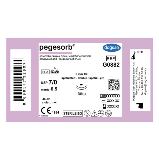 Doğsan Pegesorb 7/0 8 1/4 Spat(çft) 280µ 45cm photo