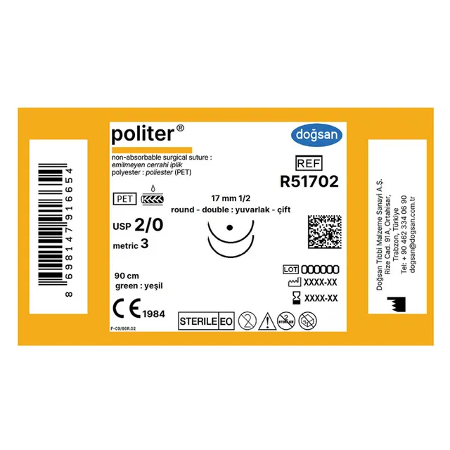 Doğsan Politer 2/0 17 1/2 yuv çft 10x75cm 6*3p photo