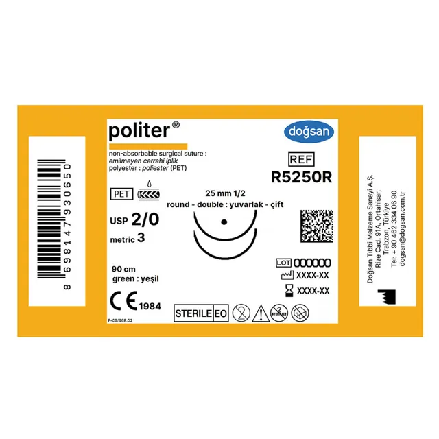Doğsan Politer 2/0 25 1/2 yuv çift d-p 6*3 90cm photo