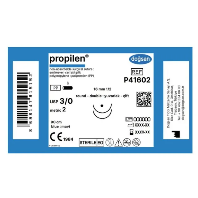 Doğsan Propilen 3/0 16 1/2 yuv(çft) 90cm photo