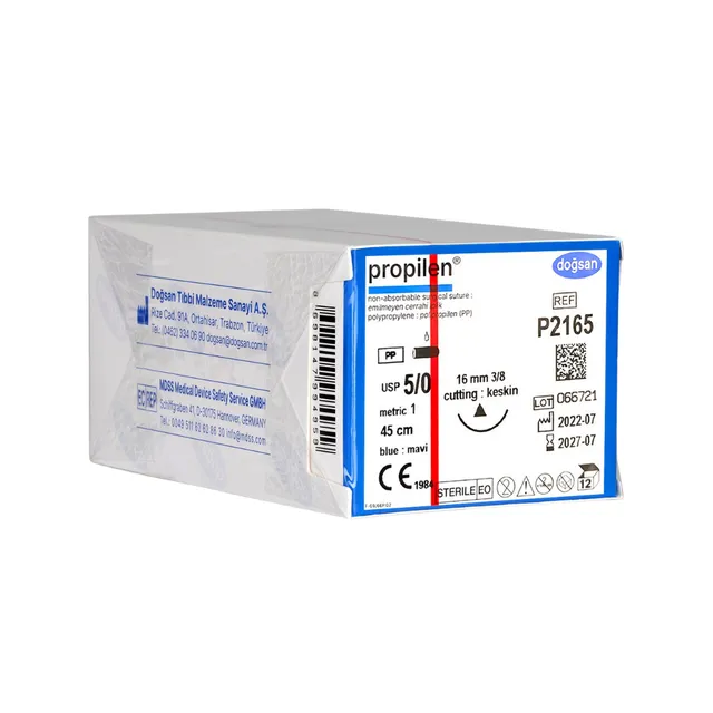 Doğsan Propilen 5/0 16 3/8 Keskin (Δ) 45cm Polipropilen Emilemeyen Sütür photo