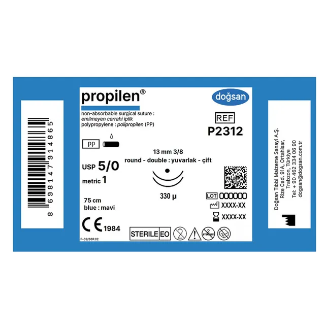 Doğsan Propilen 5/0 13 3/8 yuv(çft) 330µ 75cm photo