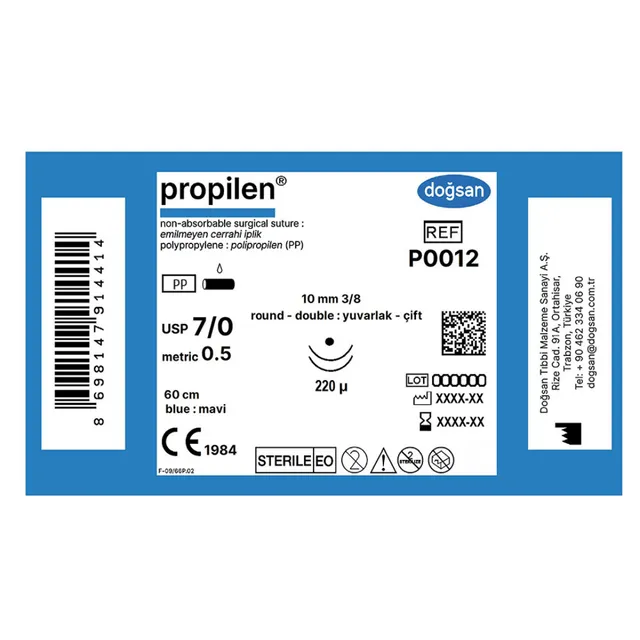 Doğsan Propilen 7/0 10 3/8 yuv(çft) 220µ 60cm photo