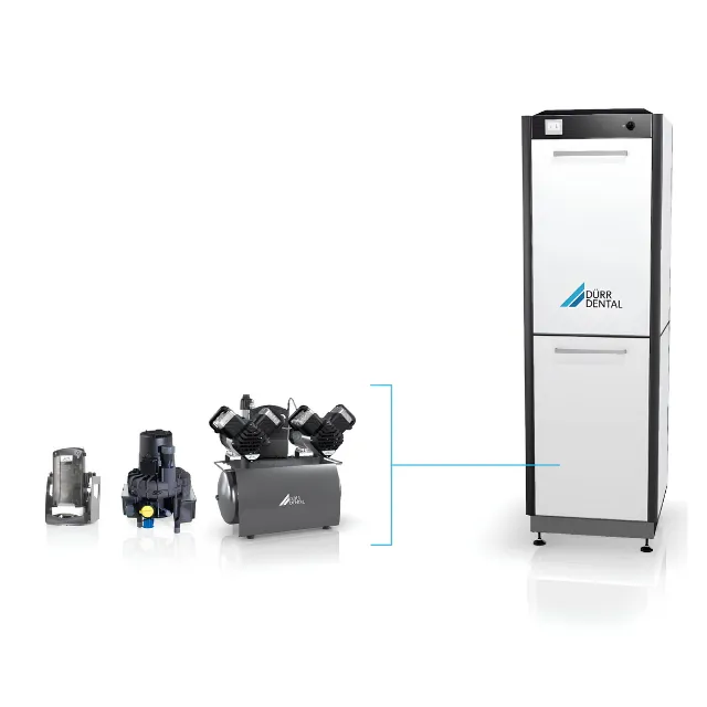 Dürr Dental Power Tower View Kabinli Aspiratör ve Kompresör Sistemi - A949242000 - (2 Kullanıcı - 3 Bağlantı) photo