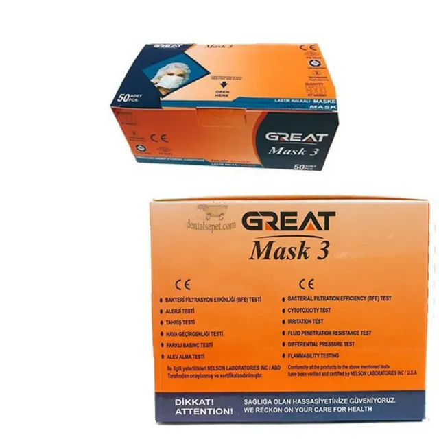 Great Mavi 3 Katlı Cerrahi Maske photo