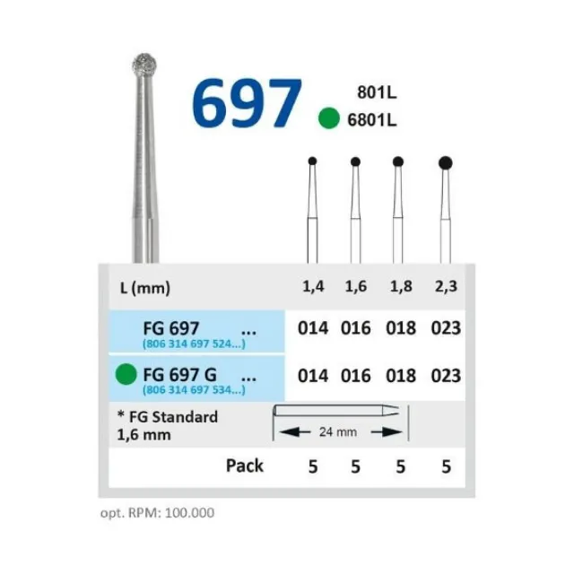 Horico Rond Elmas Frez Uzun Şaftlı FG 697 2