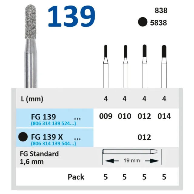Horico Silindir Yuvarlak Uç Elmas Frez FG 139 2