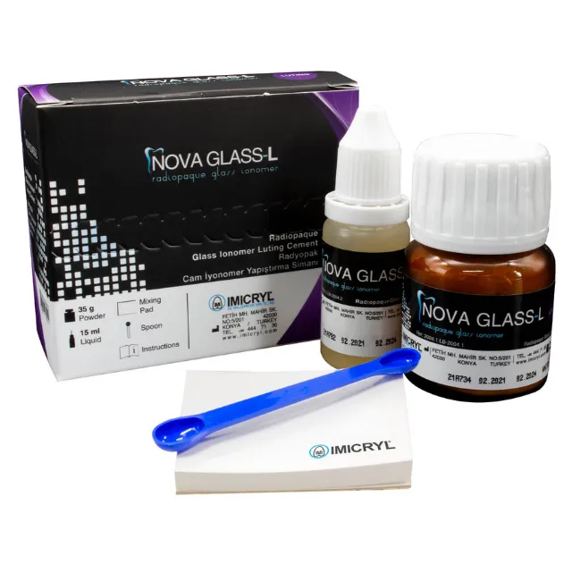 Imicryl Nova Glass L Radyopak Cam İyonomer Yapıştırma Simanı 35 gr photo